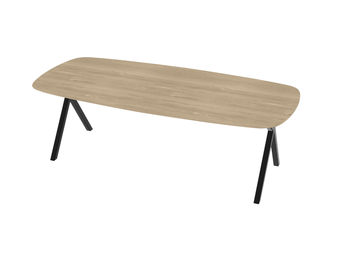 Firma Hout & Staal eettafel Deens Ovaal XY recht - matte lak - 280*100