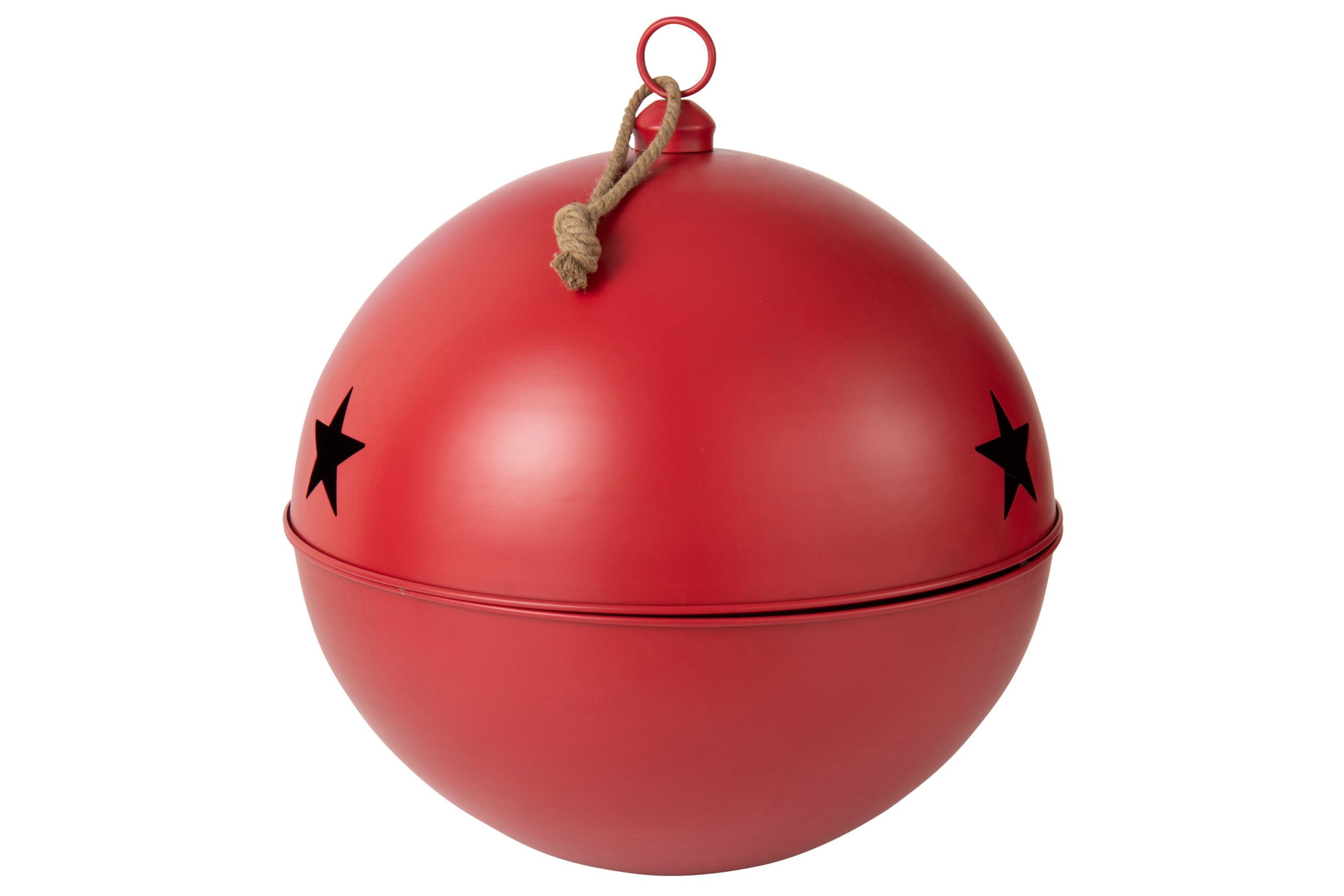 J-Line kerstbal Mat Bal - ijzer - mat rood - extra large