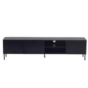 Giga Meubel Tv-Meubel Roman – Zwart Mangohout – 200x40x50cm