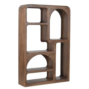 Giga Meubel Vakkenkast Yuki – Donkerbruin Hout – 120x34x180cm