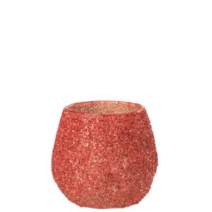 J-Line theelichthouder – glas – rood – small