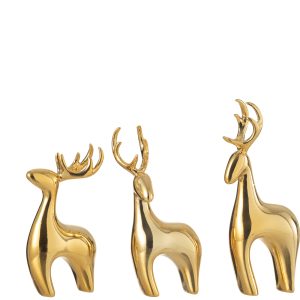 J-Line decoratie Rendier Galvanisch – polyresin – goud – 3 stuks J-Line decoratie Rendier Galvanisch – polyresin – goud – 3 stuks