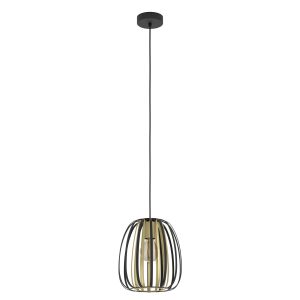 EGLO hanglamp Encinitos – e27 – ø 25,5cm – staal – zwart/goud EGLO hanglamp Encinitos – e27 – ø 25,5cm – staal – zwart/goud