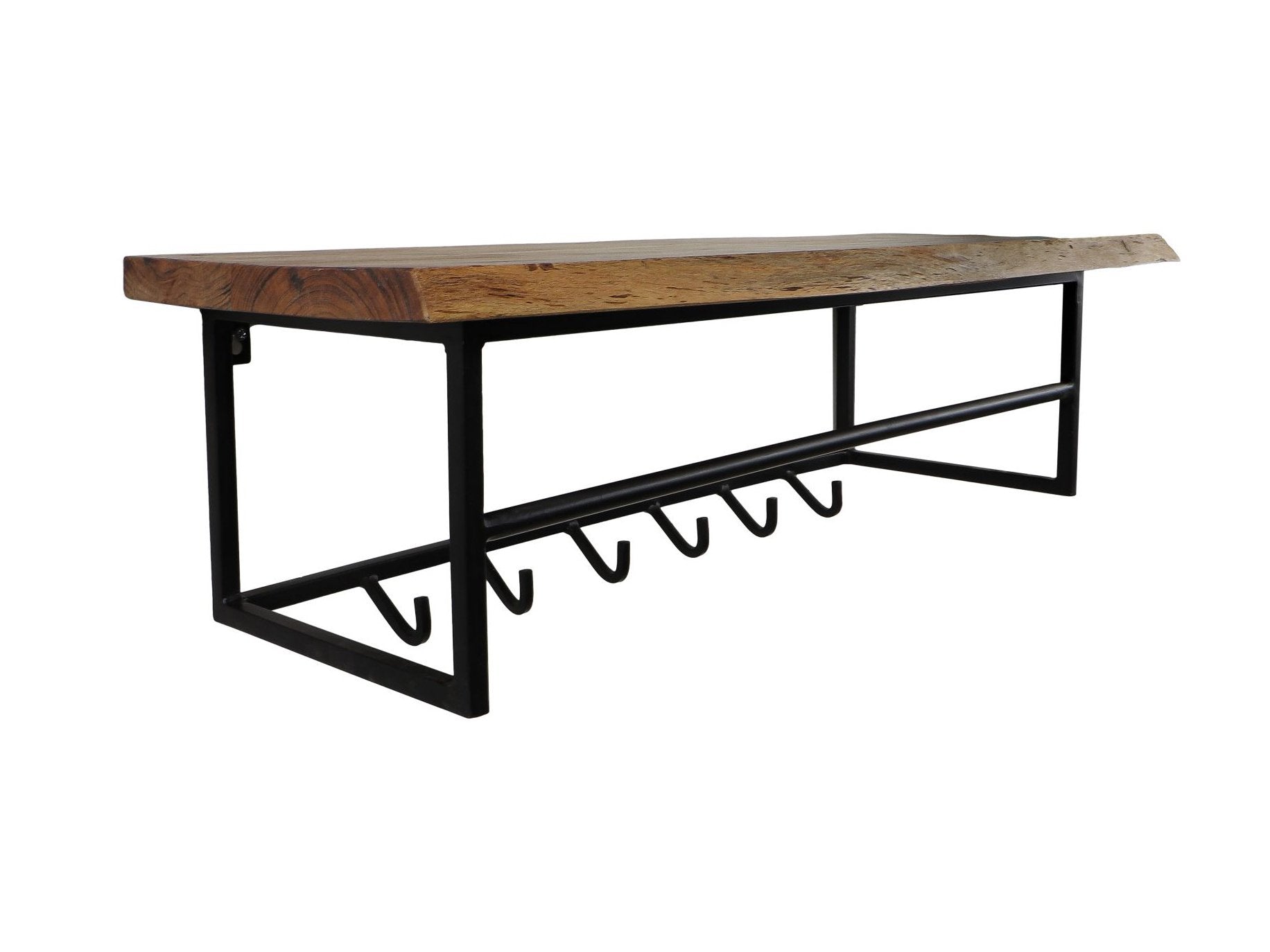 HSM Collection kapstok Acacia - 30 x 30 cm - hout zwart