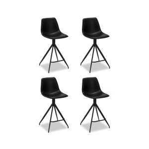 Furnhouse barkruk Isabel – Zwart – Kunstleer – Set van 4