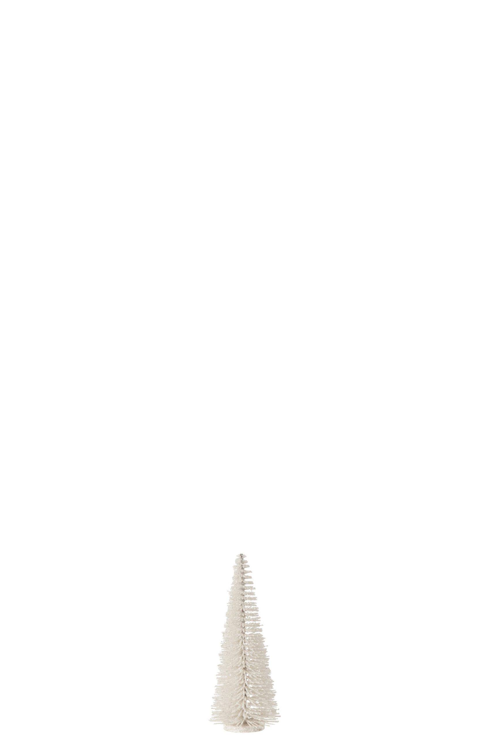 J-Line decoratie Kerstboom Glitter - kunststof - wit - small