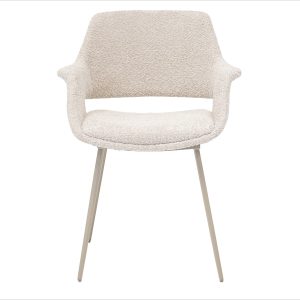 Giga Meubel Eetkamerstoel Jess – Metaal/Stof – Beige – Set van 2 Giga Meubel Eetkamerstoel Jess – Metaal/Stof – Beige – Set van 2