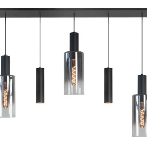 Highlight hanglamp Perugia – 5 lichts – 120 x 165 cm – zwart Highlight hanglamp Perugia – 5 lichts – 120 x 165 cm – zwart