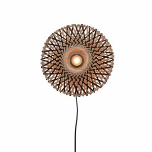 GOOD&MOJO wandlamp Kalimantan – bruin – Ø30cm GOOD&MOJO wandlamp Kalimantan – bruin – Ø30cm