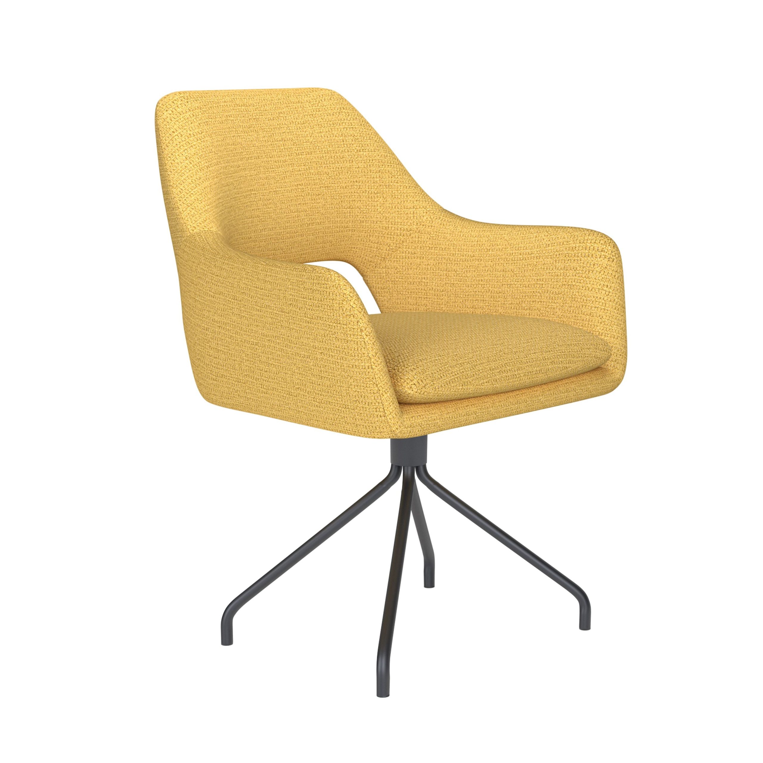 Housecraft Living Mos Eetkamerstoel Draaibaar Metaal Spider Okergeel