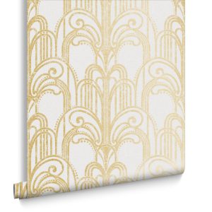 Graham & Brown Vliesbehang – Art Deco Gold Pearl – 10mx53cm Graham & Brown Vliesbehang – Art Deco Gold Pearl – 10mx53cm