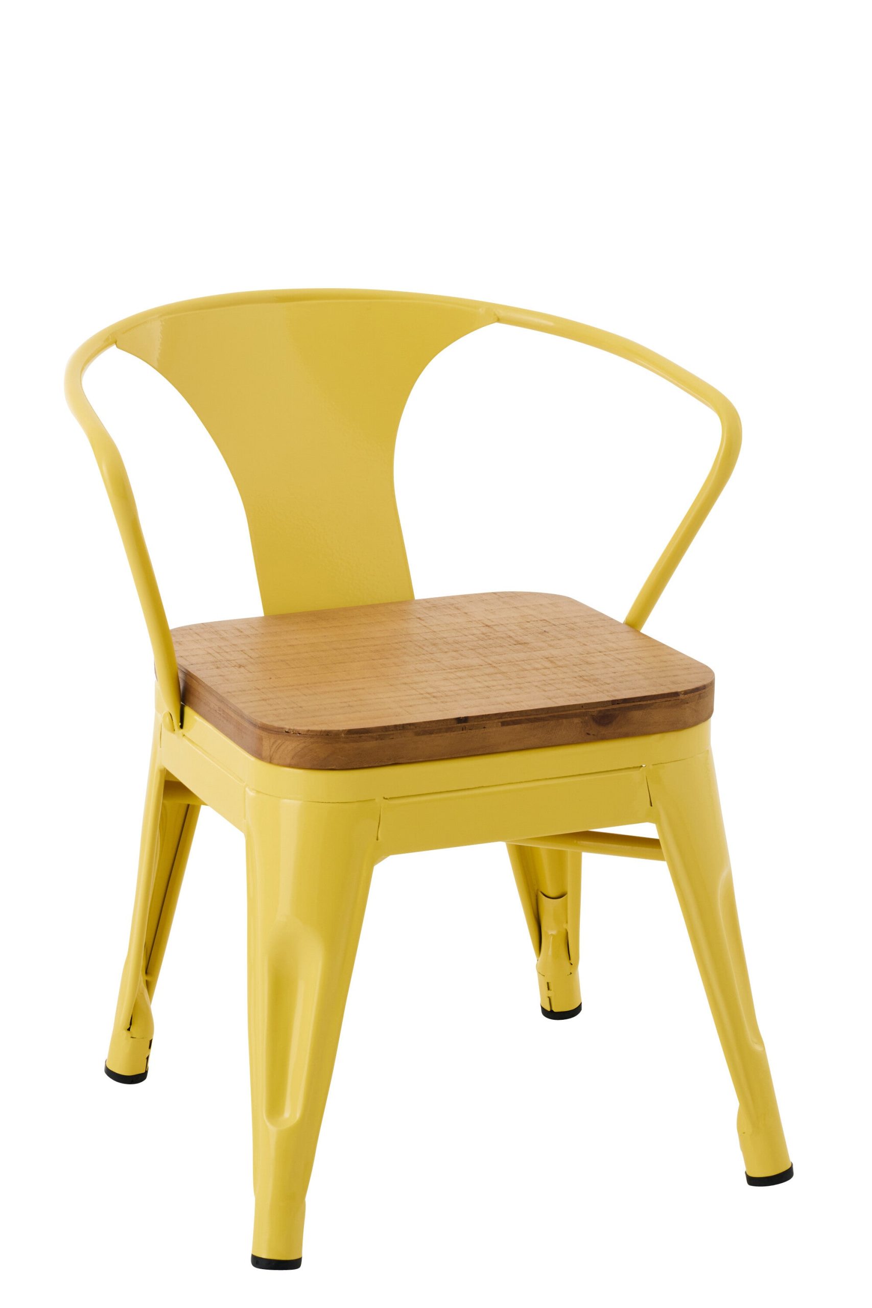 J-Line kinderstoel Evi - ijzer - geel - 2 stuks