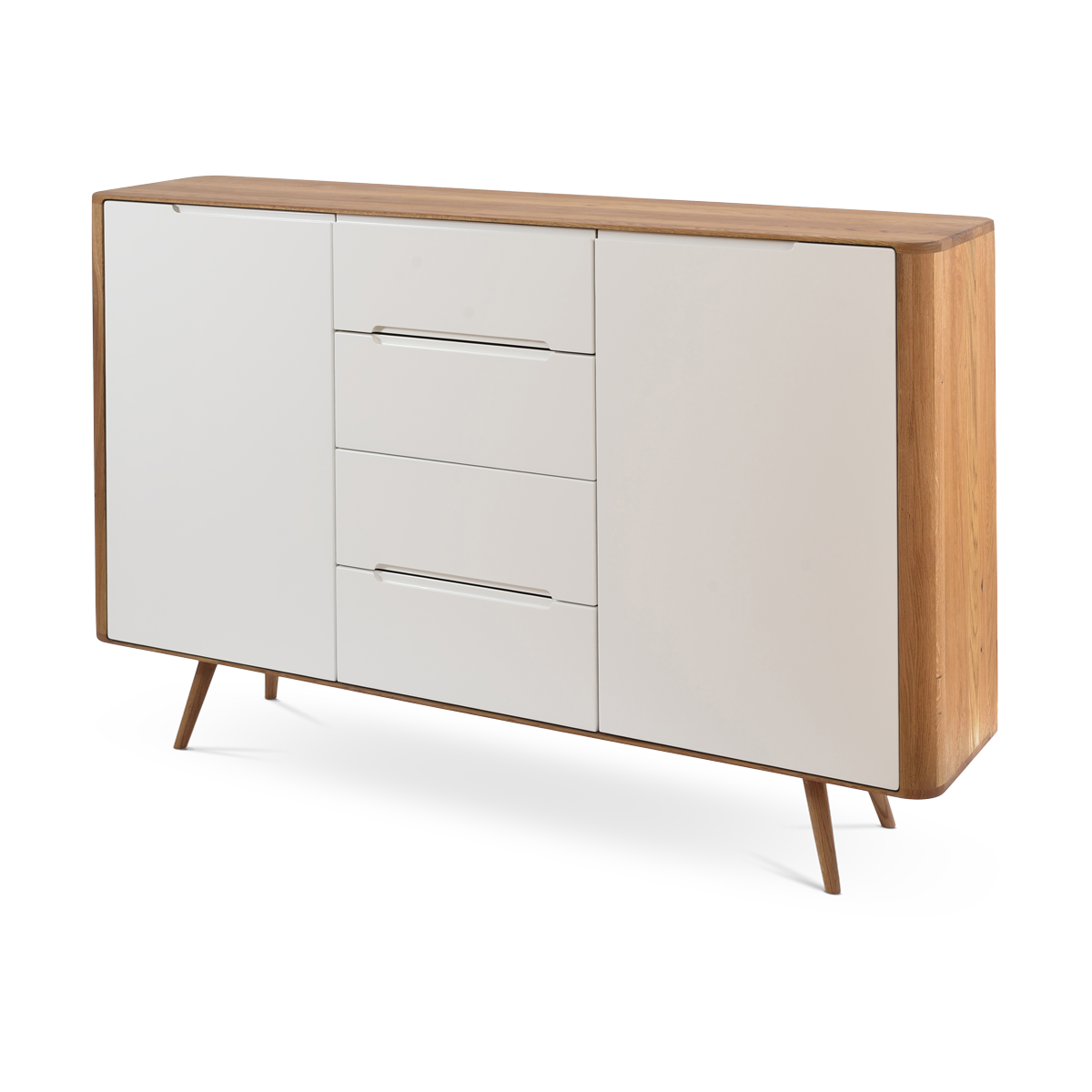 Gazzda Ena Dresser 180 Eikenhouten Dressoir - Naturel / Wit