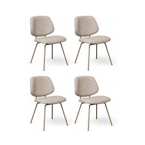 Furnhouse eetkamerstoel Sofia – Beige – Stof (Bouclé) – Set van 4