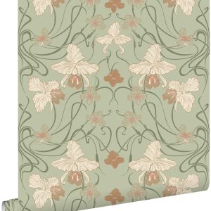 ESTAhome behang vintage bloemen in art nouveau stijl groen 53 cm x 10. ESTAhome behang vintage bloemen in art nouveau stijl groen 53 cm x 10.