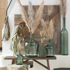 J-Line vaas Karaf – glas – groen – large – Ø 37 cm