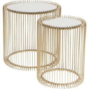 Kare Design Bijzettafel Wire Messing (2/Set) Ø44cm