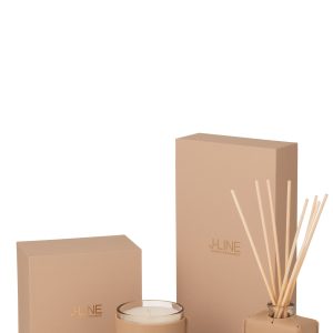 J-Line geurstokjes – Ochre Woods – leder – bruin – 100ml