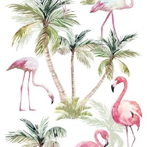 ESTAhome XXL behang flamingo's roze – 50 x 900 cm – 158844