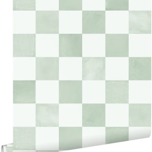 ESTAhome behang geblokt motief groen – 53 cm x 10.05 m – 131290 ESTAhome behang geblokt motief groen – 53 cm x 10.05 m – 131290