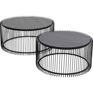 Kare Design Salontafel Wire zwart hout (2/Set) Kare Design Salontafel Wire zwart hout (2/Set)