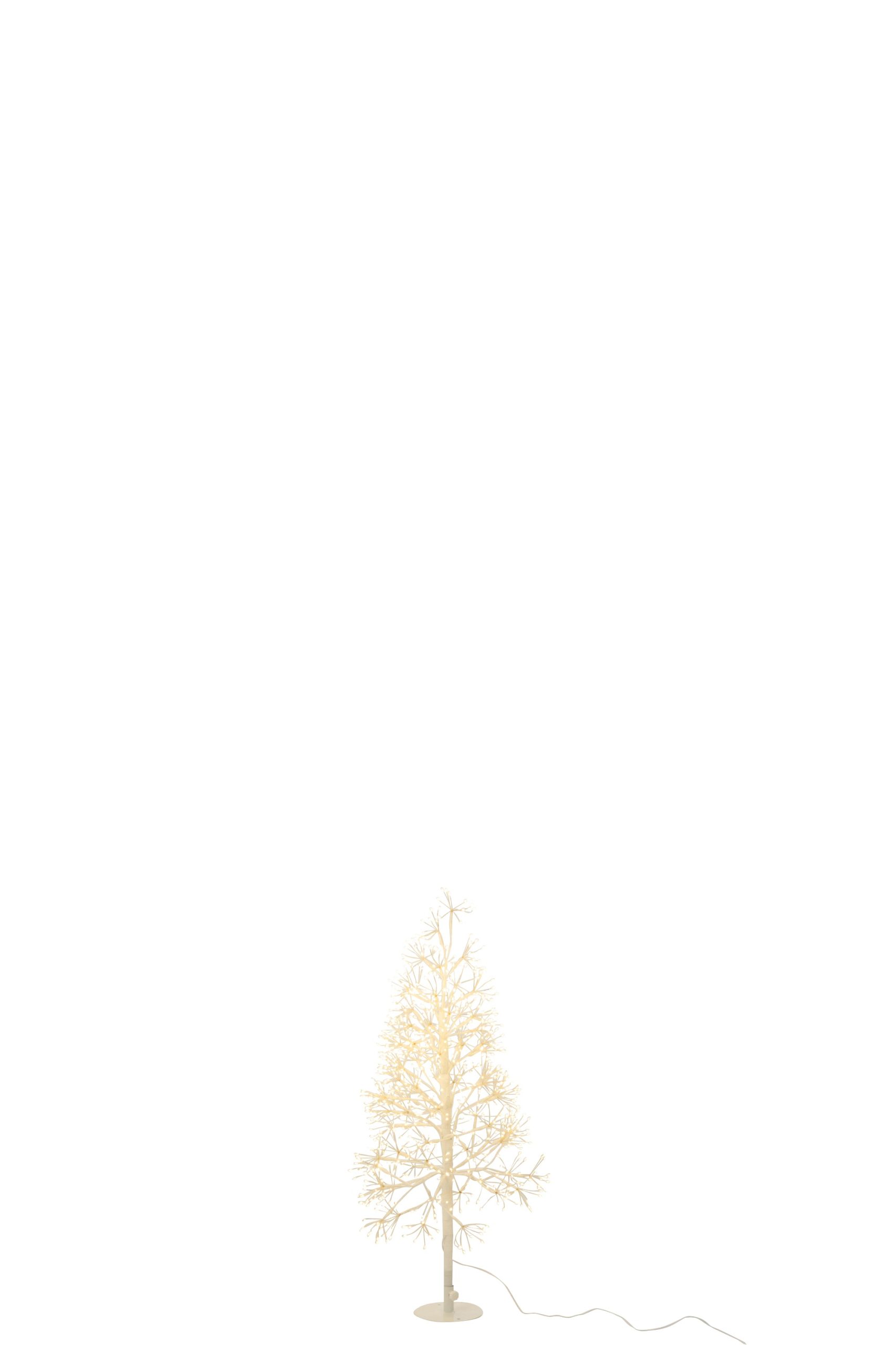 J-Line decoratie Boom - warm witte - ijzer - wit - small - LED lichtje