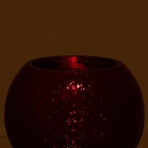 J-Line windlicht Bol Craquelé – glas – rood – large