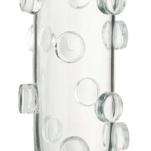 J-Line vaas Pebbles – glas – transparant – large – 36 cm hoog
