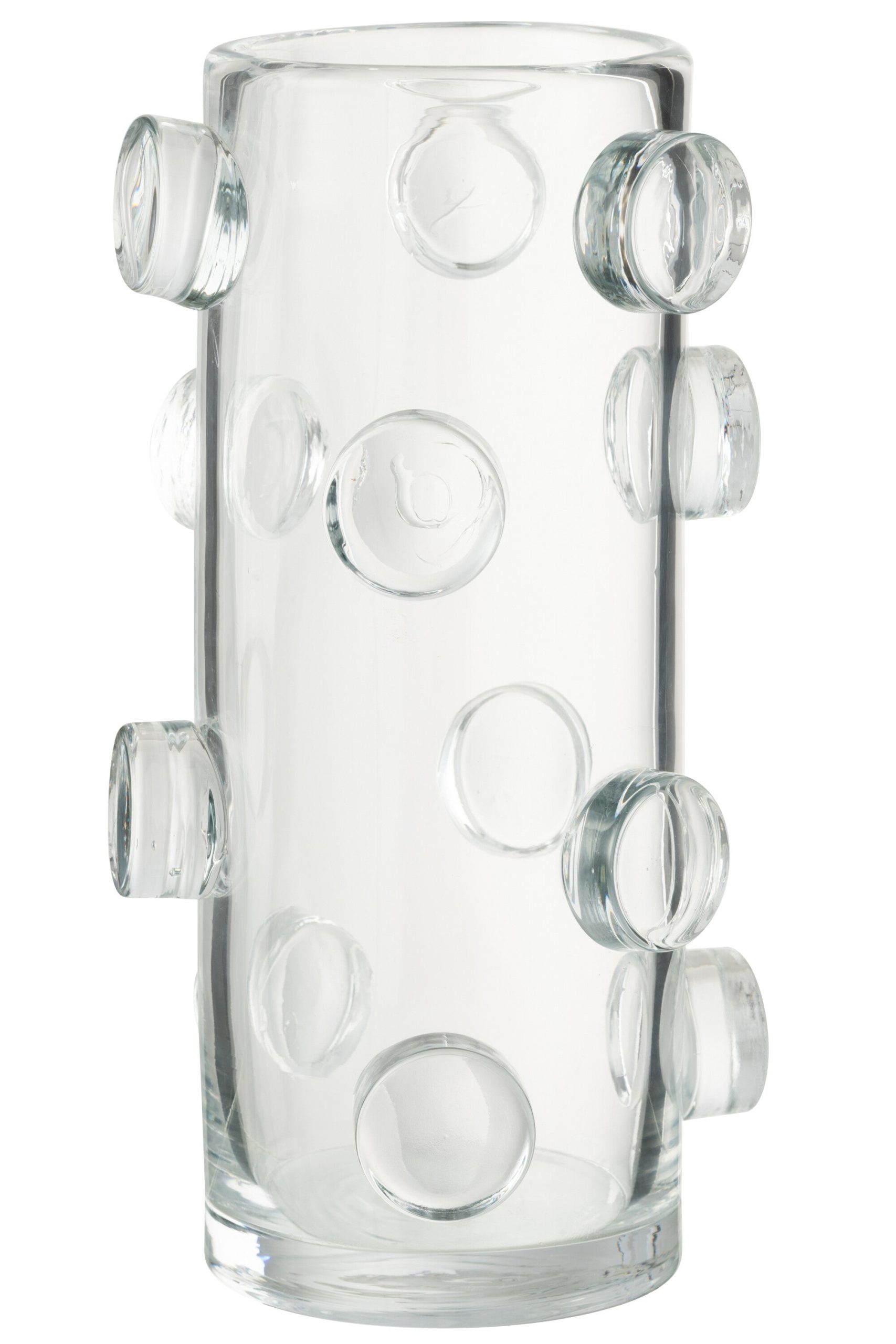 J-Line vaas Pebbles - glas - transparant - large - 36 cm hoog
