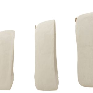 J-Line wandrek – papier maché – wit – 3 stuks