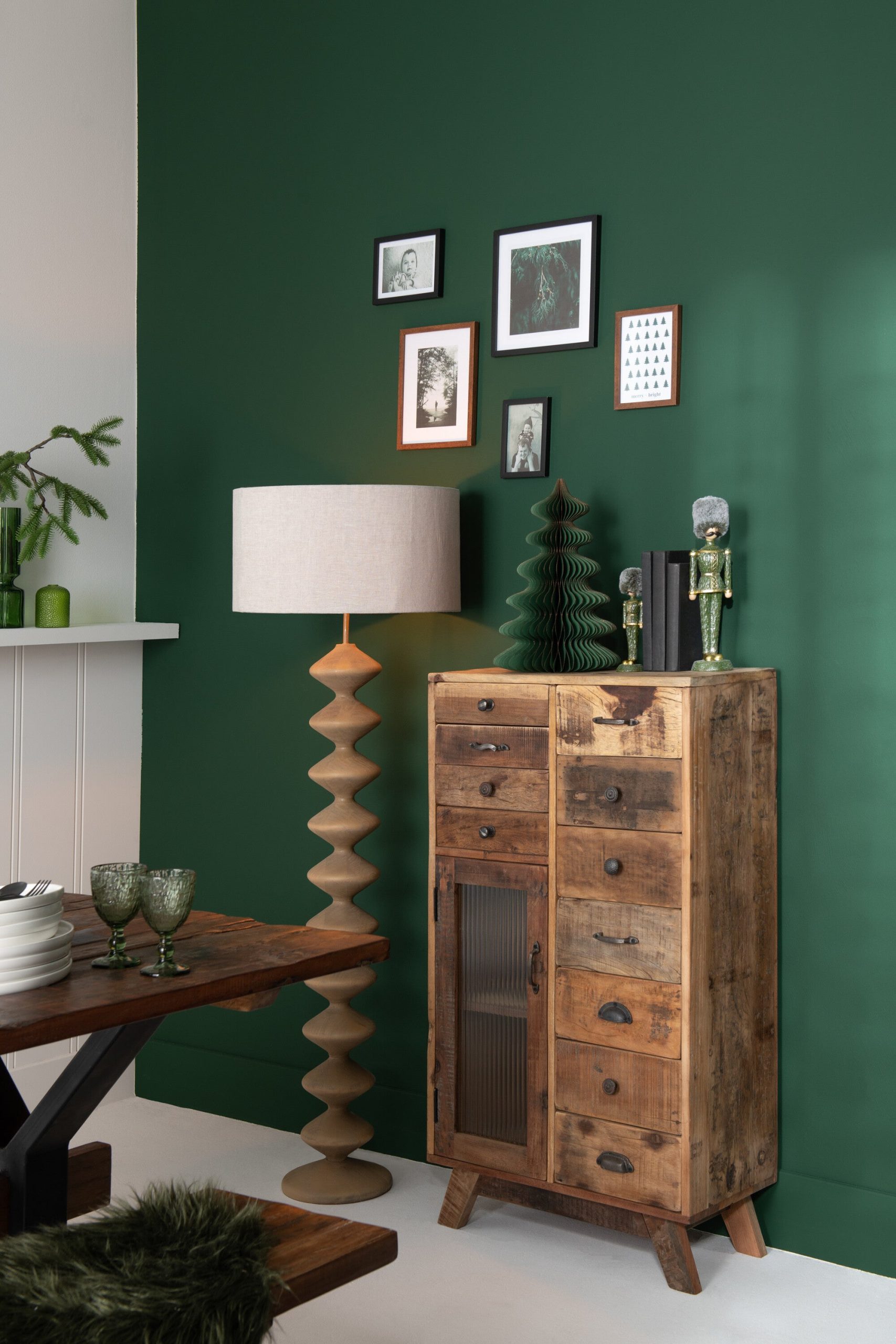 J-Line wijnglas Vera - polyresin - groen