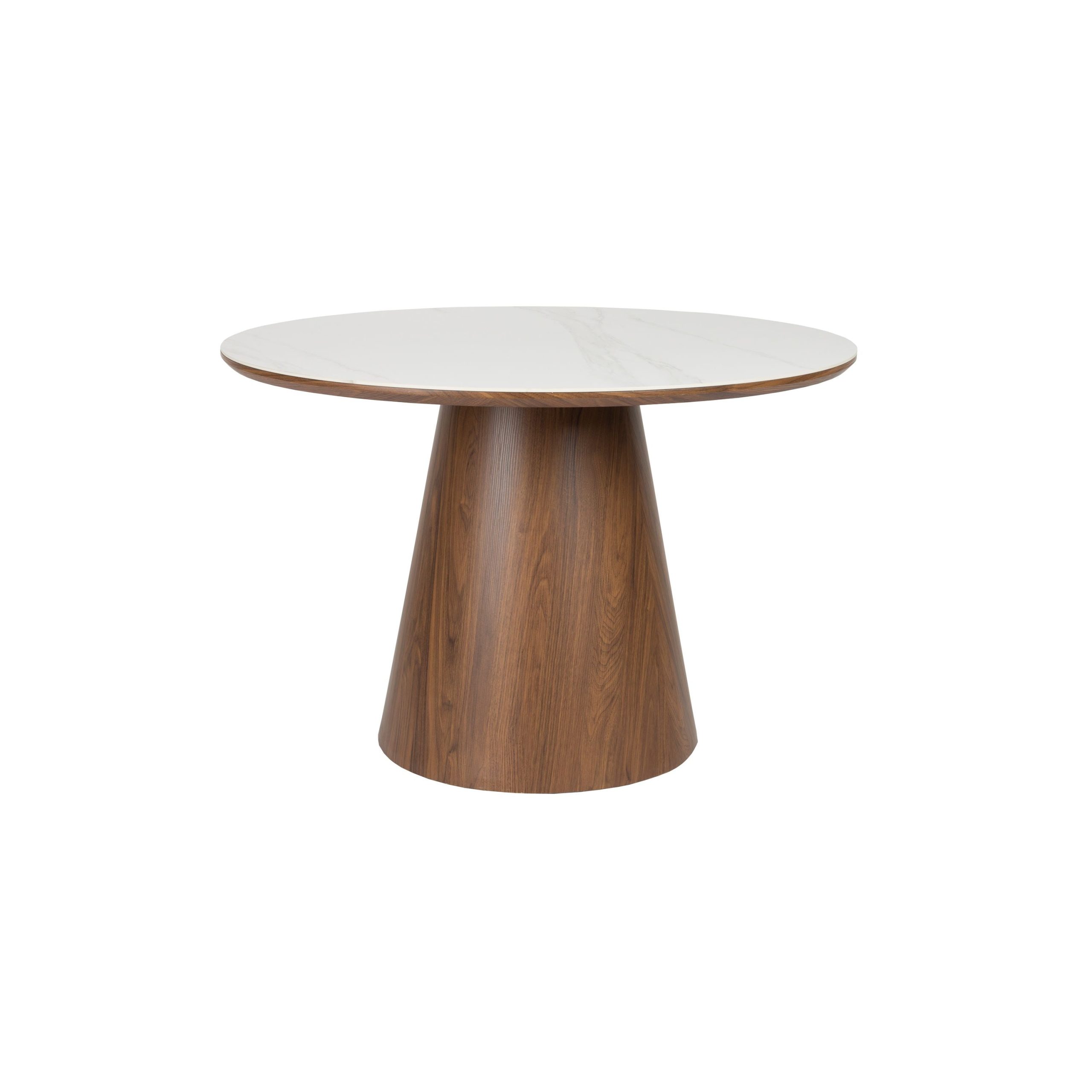 Housecraft Living Almira Eettafel Rond 115 cm Hout/ Marmerlook Walnoot