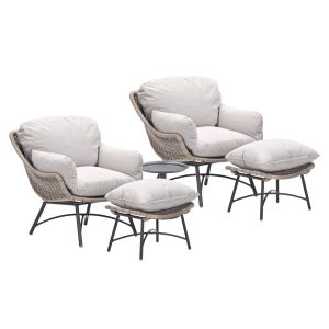 Garden Impressions Loungestoelen Selene vintage willow incl bijzettafe Garden Impressions Loungestoelen Selene vintage willow incl bijzettafe