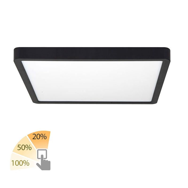 Highlight plafondlamp Piatto - 1 lichts - 30 x 2.5 cm - zwart