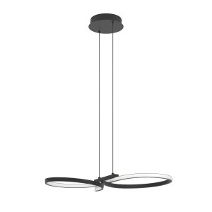EGLO hanglamp Serpins – led – 66 cm – zwart/wit