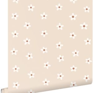 ESTAhome behang madeliefjes beige – 53 cm x 10.05 m – 131112