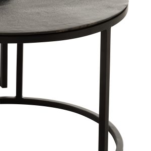 J-Line bijzettafel Rond Oxidize – aluminium/ijzer – zwart/groen – set