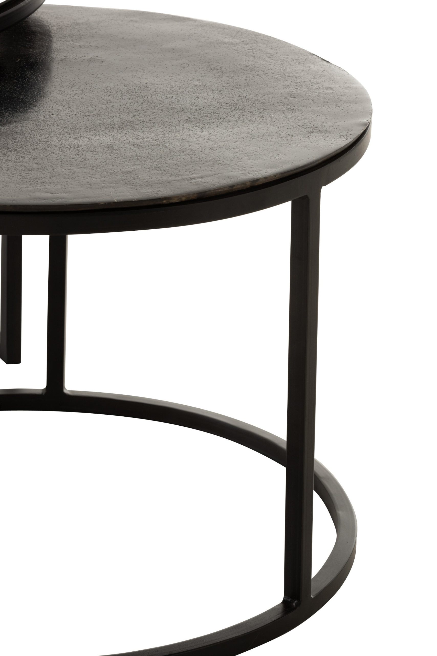 J-Line bijzettafel Rond Oxidize - aluminium/ijzer - zwart/groen - set