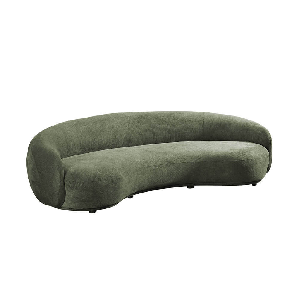 HOME DELUXE - Bank CASARA 258 x 128 x 72 cm - Geweven stof donkergroen