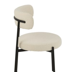 J-Line stoel Bouclé – multiplex/polyester – wit/zwart
