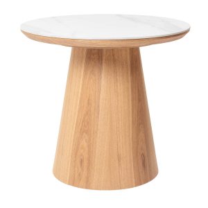 Giga Meubel Bijzettafel Alba – Wit Keramiek/Naturel – Ø60x55cm Giga Meubel Bijzettafel Alba – Wit Keramiek/Naturel – Ø60x55cm