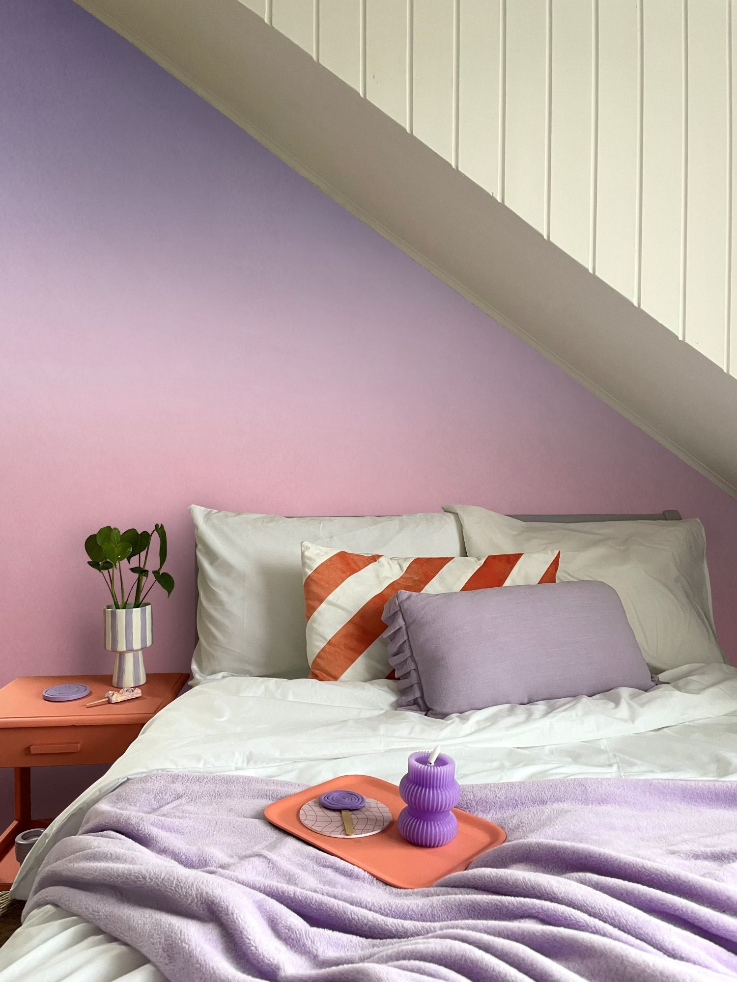 ESTAhome fotobehang kamerhoog dip dye kleurverloop paars en roze - 200