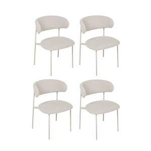 Furnhouse eetkamerstoel Diana – Beige – Stof (Bouclé) – Set van 4