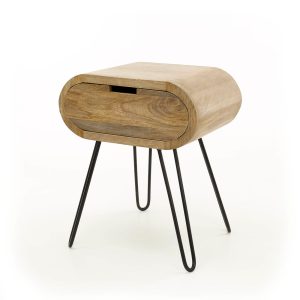 Giga Meubel Nachtkastje Barrel – Naturel Hout – 50x35x60cm