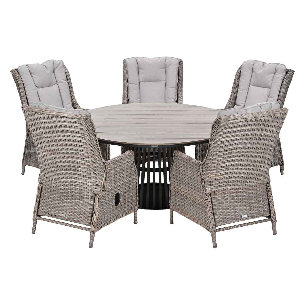 Garden Impressions Tuinset Marbella 6-delig - Annie tuintafel Ø148 cm