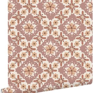 ESTAhome behang vintage bloemen mauve paars en bruin – 50 x 900 cm – 1 ESTAhome behang vintage bloemen mauve paars en bruin – 50 x 900 cm – 1