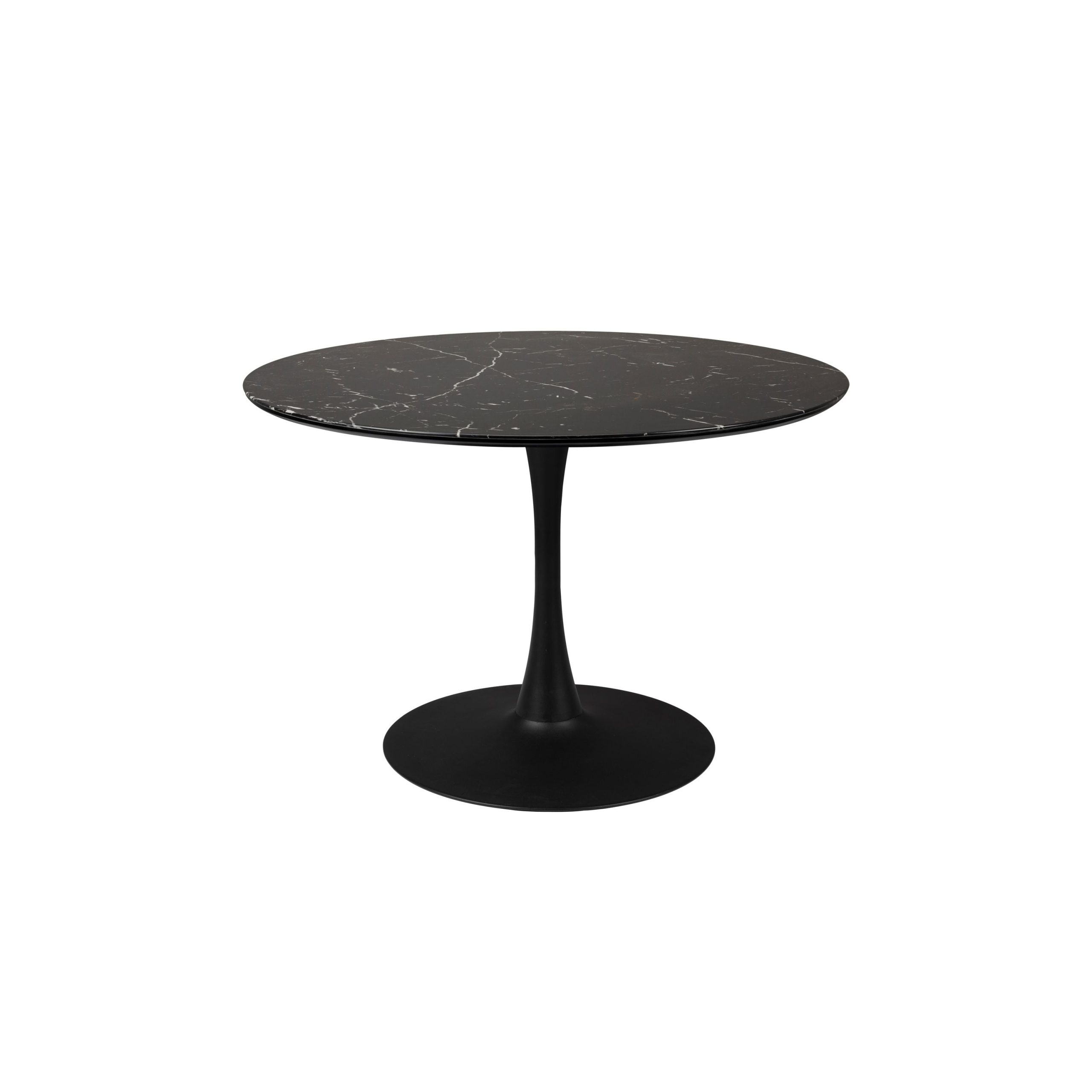 Housecraft Living Maru Eettafel Rond 110 cm Marmerlook Zwart