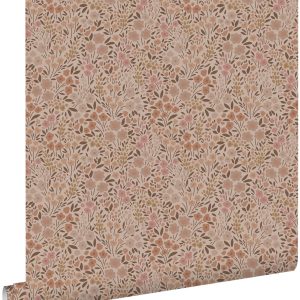 ESTAhome behang bloemetjes terracotta roze – 53 cm x 10.05 m – 139700