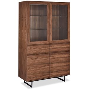 Furnhouse vitrinekast Tokyo – Amerikaanse walnoot – MDF, Amerikaans wa Furnhouse vitrinekast Tokyo – Amerikaanse walnoot – MDF, Amerikaans wa
