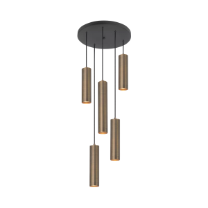 Highlight hanglamp Perugia – 5 lichts – 35 x 160 cm – zwart brons Highlight hanglamp Perugia – 5 lichts – 35 x 160 cm – zwart brons